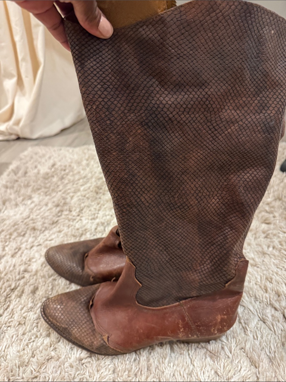 Nordstrom Brown Textured Over-the-Knee Boots